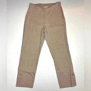 J Jill Linen Stretch Blend Ankle Pants Button Leg  Women’s Size XS